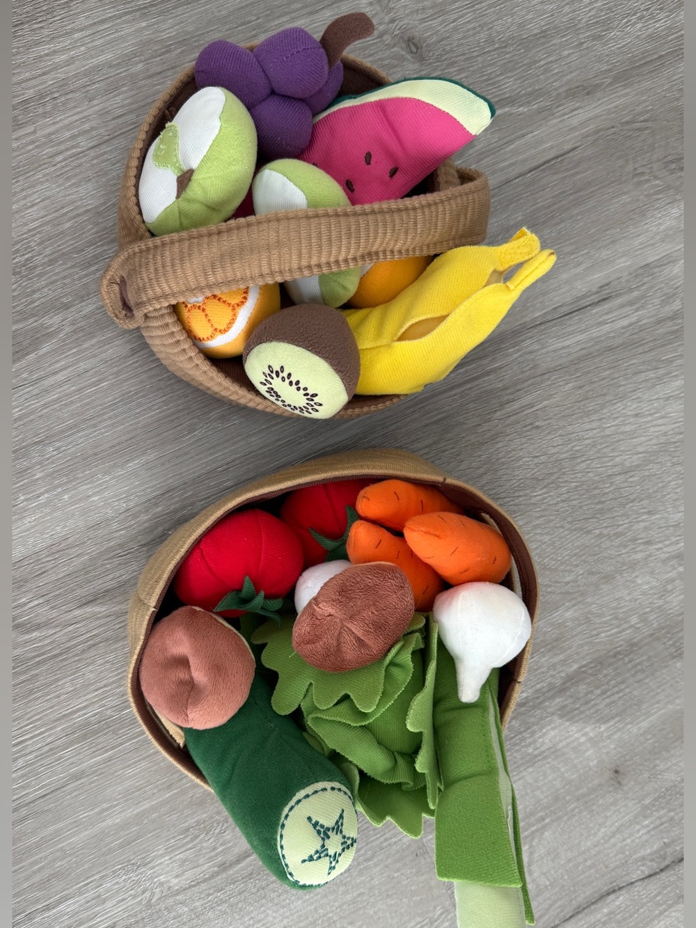 IKEA Plush Play Fruit & Veggie Baskets Set